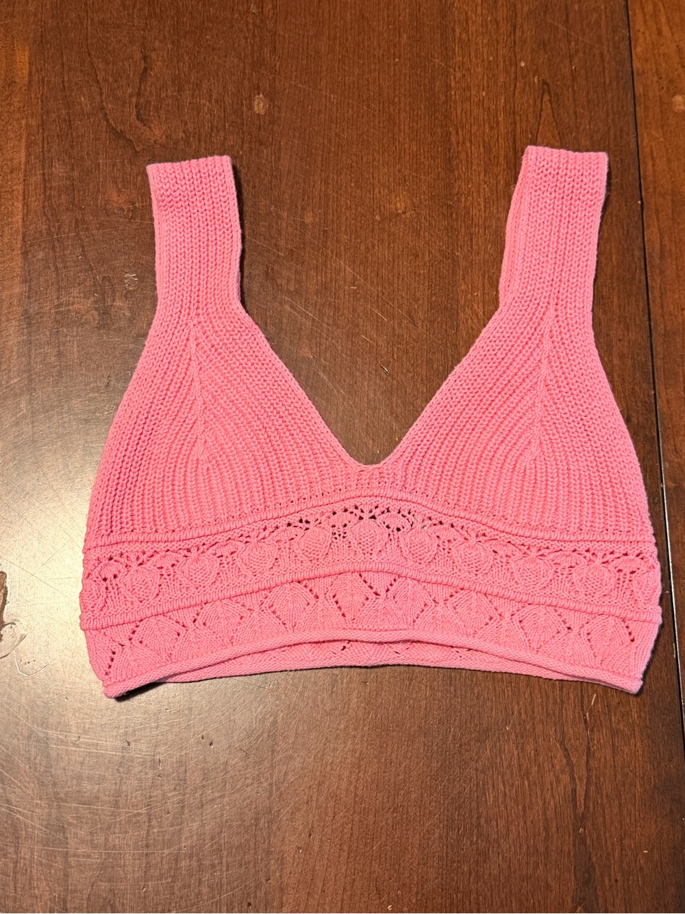 Zara Knit Bralette/Halter Top Pink Boho Top Size Small